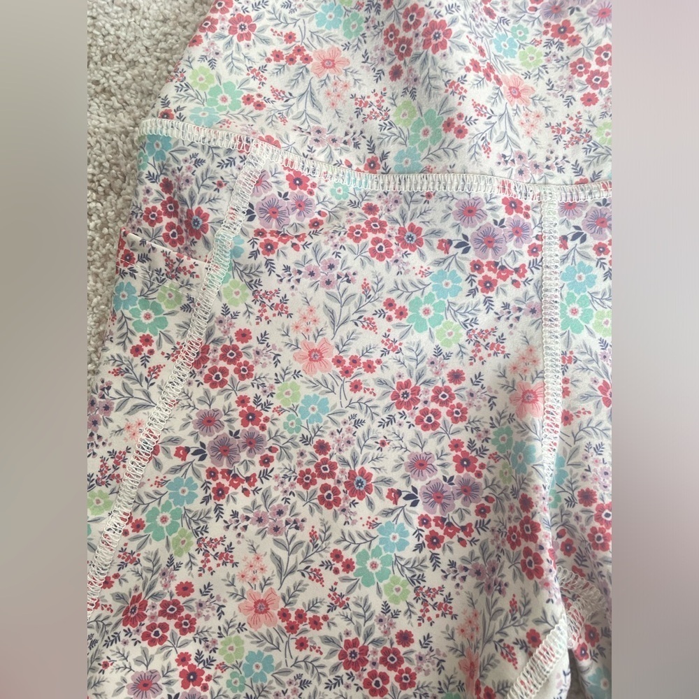 Floral Bike Shorts by Evolution and Creation workout shorts New Without Tags M - Picture 2 of 7